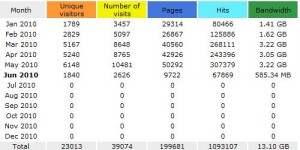 Awstat by Months Average Monthly Visit (Awstat)